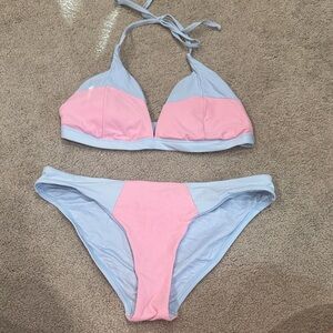 O'Neill Light Blue and Pink Bikini Set